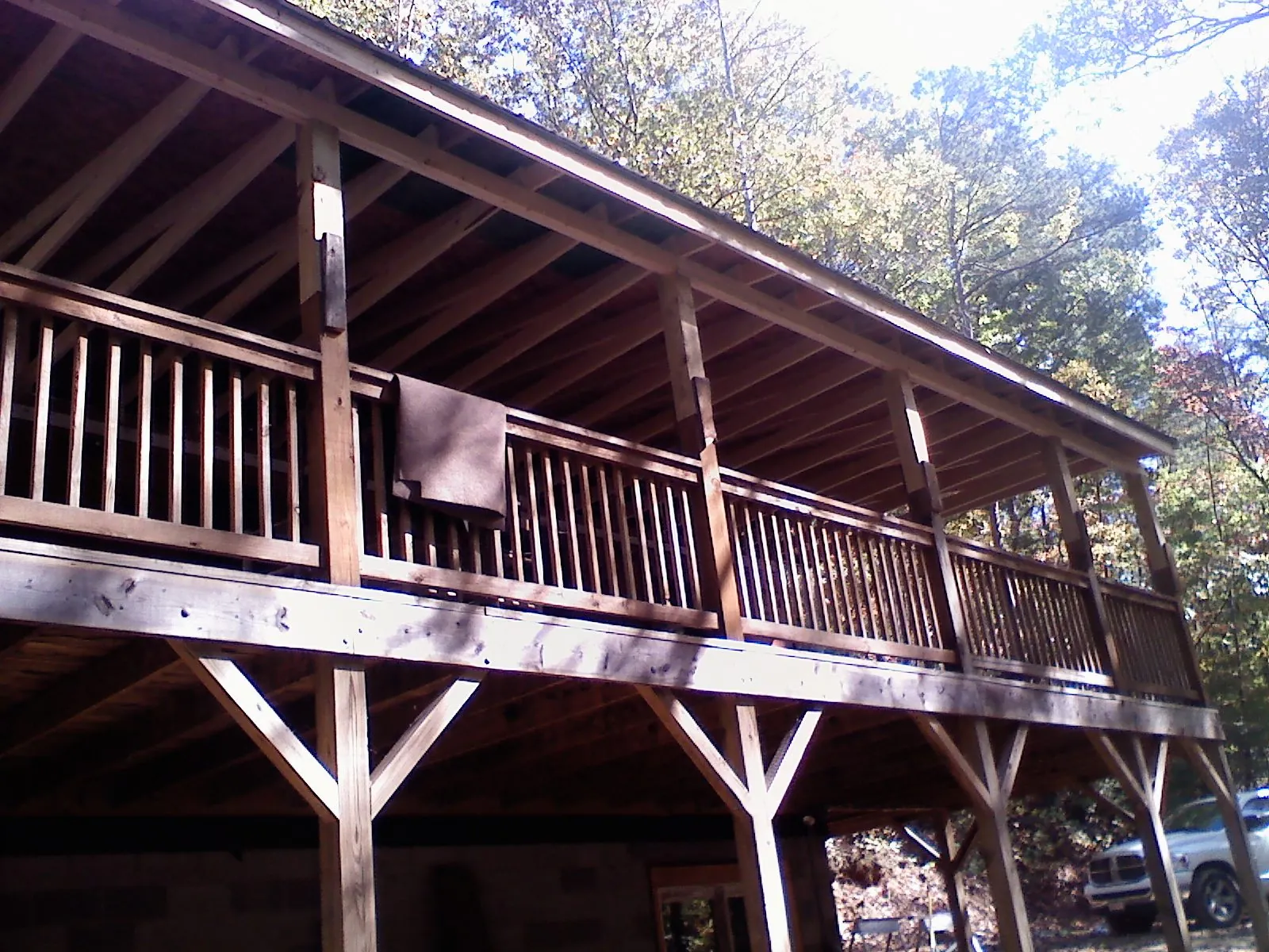 Timber framing under a new elevated porch and deck — Roof Leak Repair in Ironton by Roofing Brothers